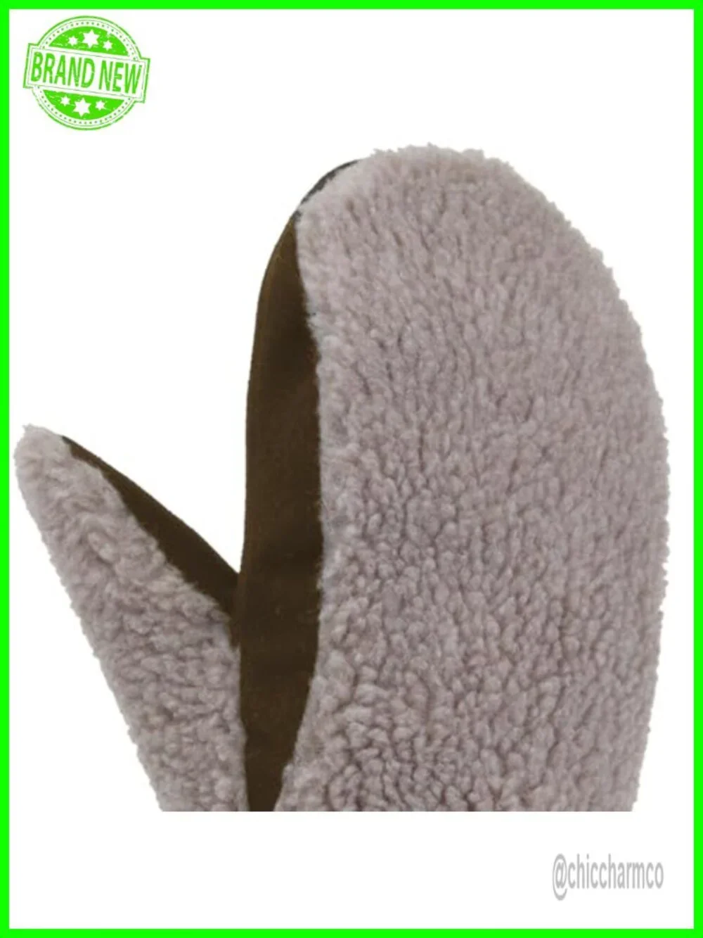 Women's Sherpa Fleece Mittens with Synthetic Suede Palm
